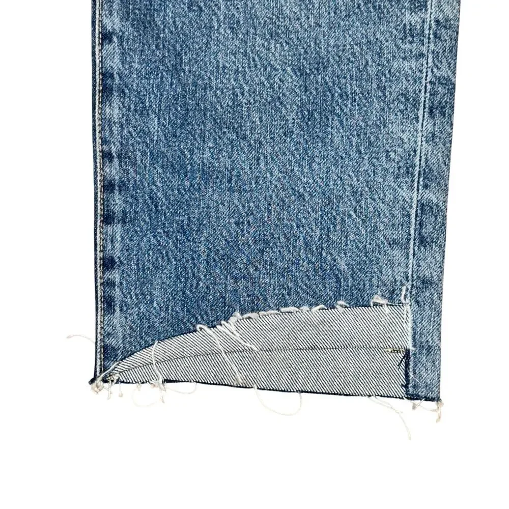 Frame Le Original Front Cuff Jeans Women's Size 30 Adrift Blue Straight Leg Crop